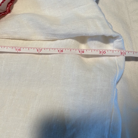 Pretty WILLOW 100% Linen Blouse with red trim Sz L - Picture 8 of 8